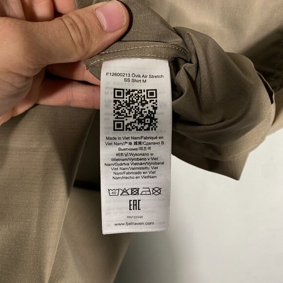 Fjallraven G-1000 Ovik Air Stretch Short Sleeve Shirt brown men's size Medium - Picture 5 of 7